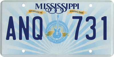 MS license plate ANQ731