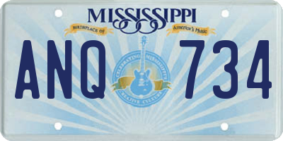 MS license plate ANQ734