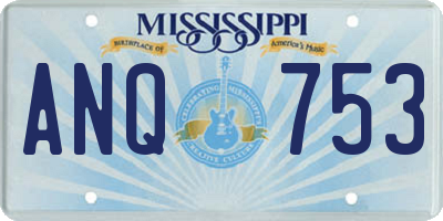 MS license plate ANQ753