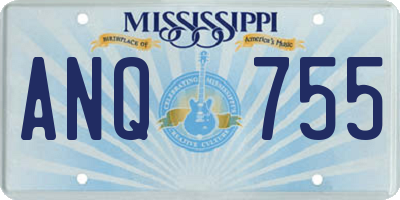 MS license plate ANQ755