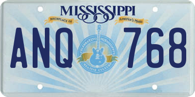 MS license plate ANQ768