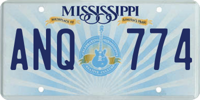 MS license plate ANQ774