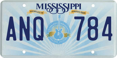 MS license plate ANQ784