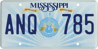 MS license plate ANQ785
