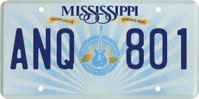 MS license plate ANQ801