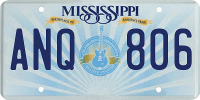 MS license plate ANQ806