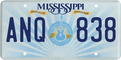 MS license plate ANQ838