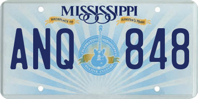 MS license plate ANQ848
