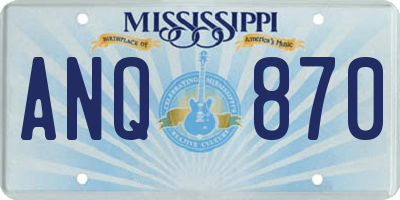 MS license plate ANQ870