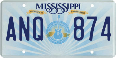 MS license plate ANQ874