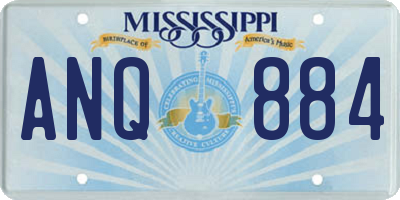 MS license plate ANQ884