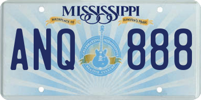 MS license plate ANQ888