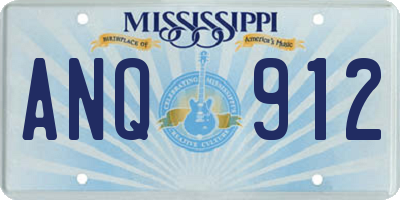MS license plate ANQ912
