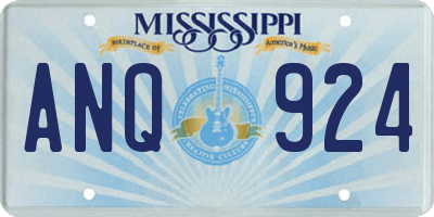 MS license plate ANQ924