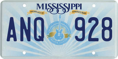 MS license plate ANQ928