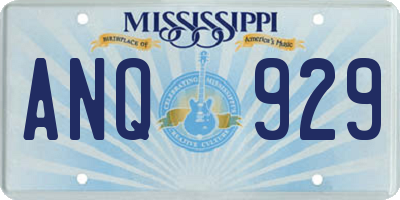 MS license plate ANQ929