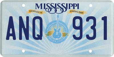 MS license plate ANQ931