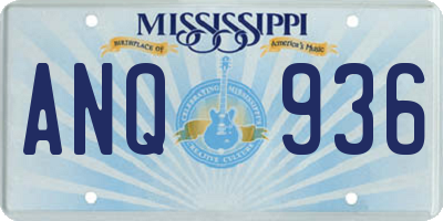 MS license plate ANQ936