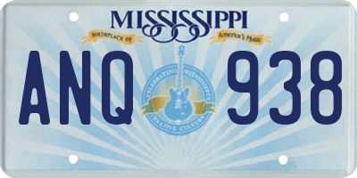 MS license plate ANQ938