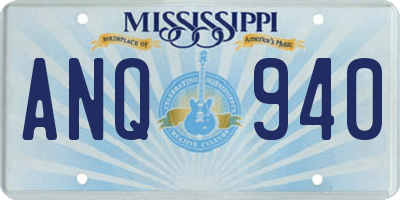 MS license plate ANQ940