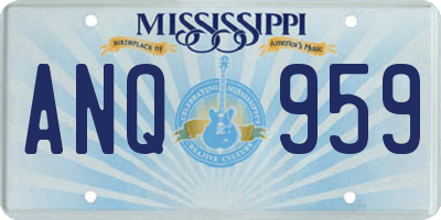 MS license plate ANQ959