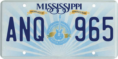 MS license plate ANQ965