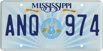 MS license plate ANQ974
