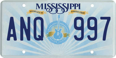 MS license plate ANQ997