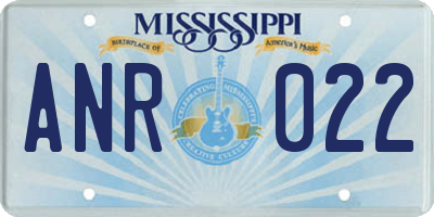MS license plate ANR022