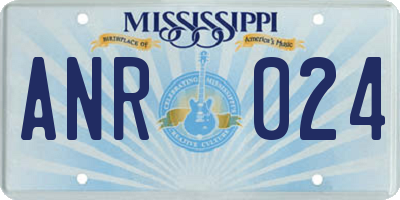 MS license plate ANR024