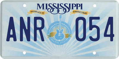MS license plate ANR054