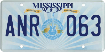 MS license plate ANR063