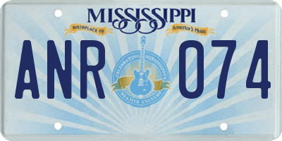 MS license plate ANR074