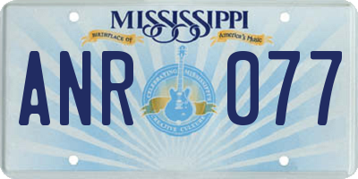 MS license plate ANR077