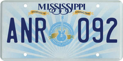MS license plate ANR092