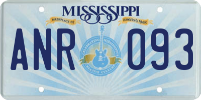 MS license plate ANR093