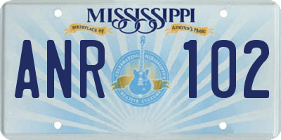 MS license plate ANR102