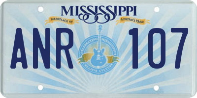MS license plate ANR107