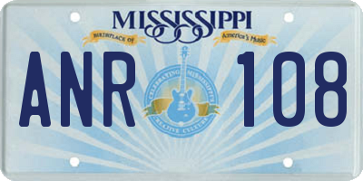 MS license plate ANR108