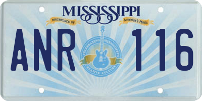 MS license plate ANR116