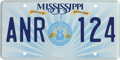 MS license plate ANR124