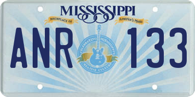 MS license plate ANR133