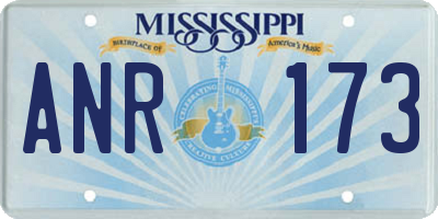 MS license plate ANR173