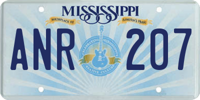 MS license plate ANR207