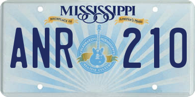 MS license plate ANR210