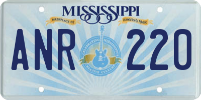 MS license plate ANR220