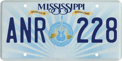 MS license plate ANR228