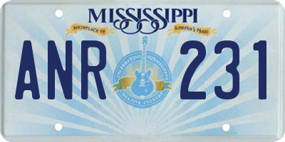 MS license plate ANR231