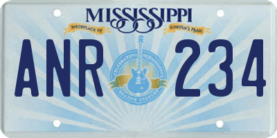 MS license plate ANR234