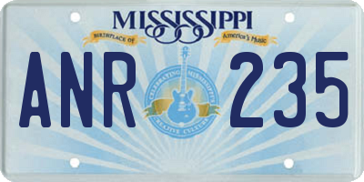 MS license plate ANR235